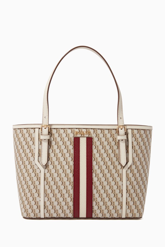 

Small Supra Coated Jacquard Canvas Tote Bag, Grey