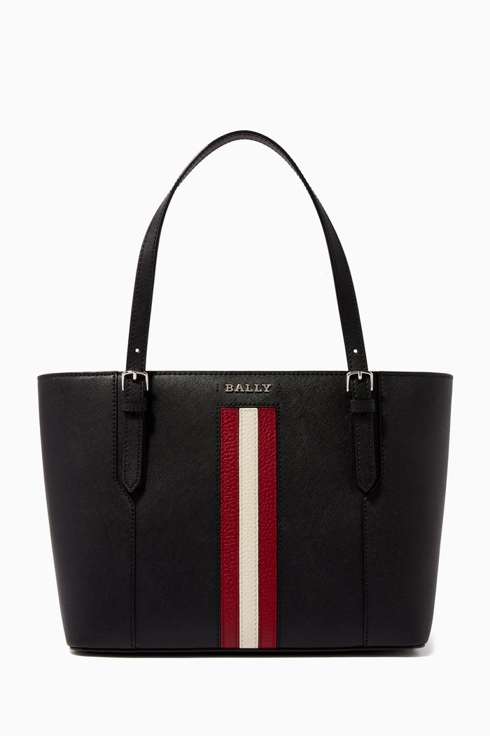 

Small Supra Leather Tote Bag, Black