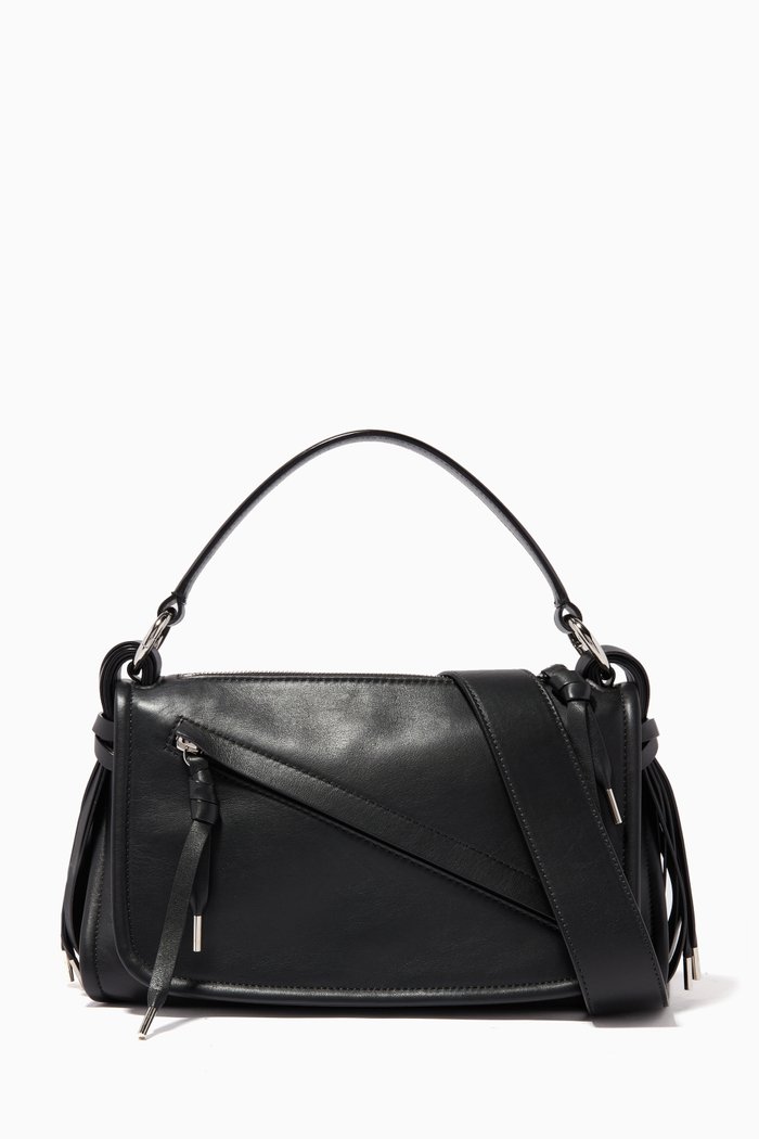 

Small Kyrah Leather Top Handle Bag, Black