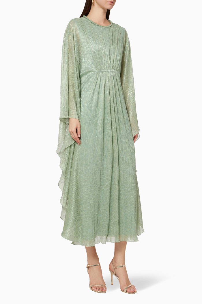

Farrah Plisse Kaftan Dress, Green