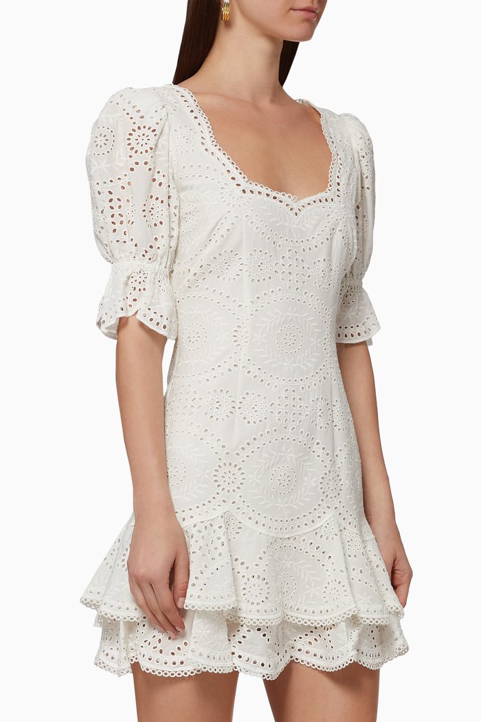 

Meg Broderie Anglaise Cotton Dress, White