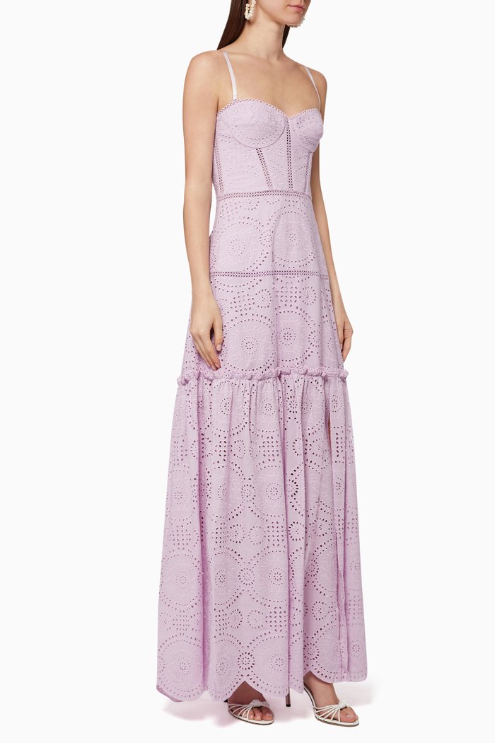 

Juliette Broderie Anglaise Bustier Dress, Purple