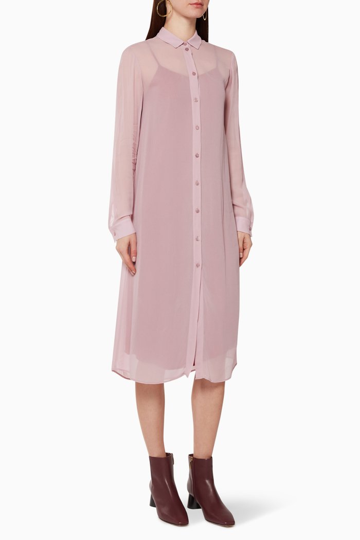 

Divano Chiffon Shirt Dress, Pink