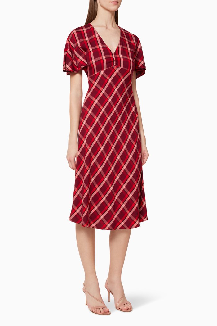 

Danzare Check Midi Dress, Red