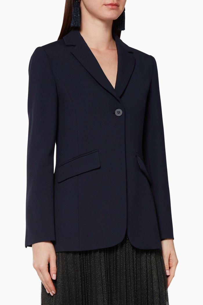 

Calipso Shift-Line Single-Button Blazer, Blue