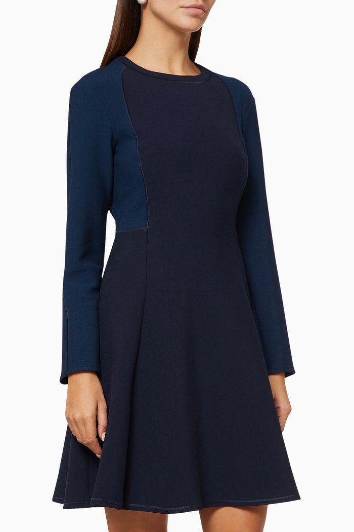 

Carmella Tone-on-Tone Colour-Block Dress, Blue