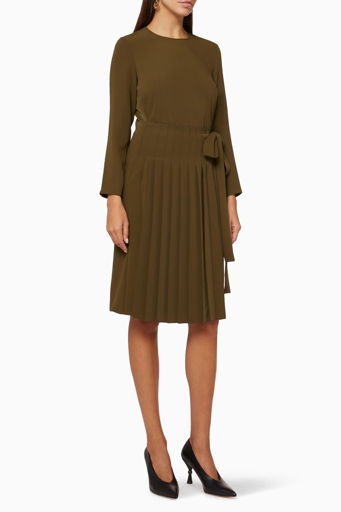 

Casale Pleated Front Crepe Dress, Green