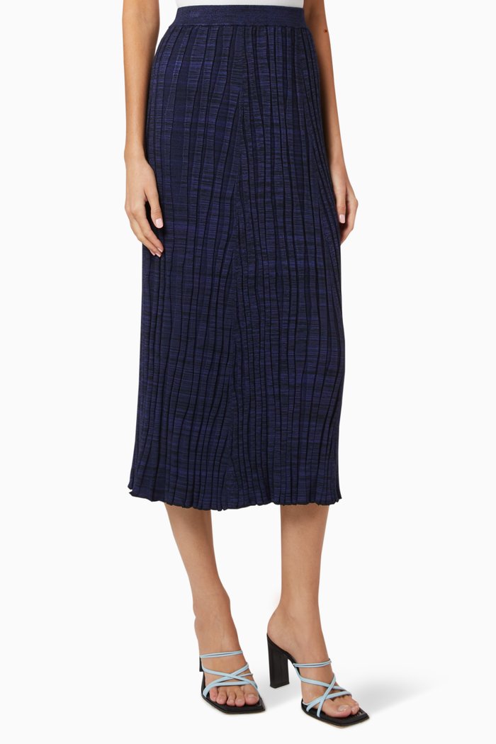 

Ellie Ribbed Midi Skirt, Blue