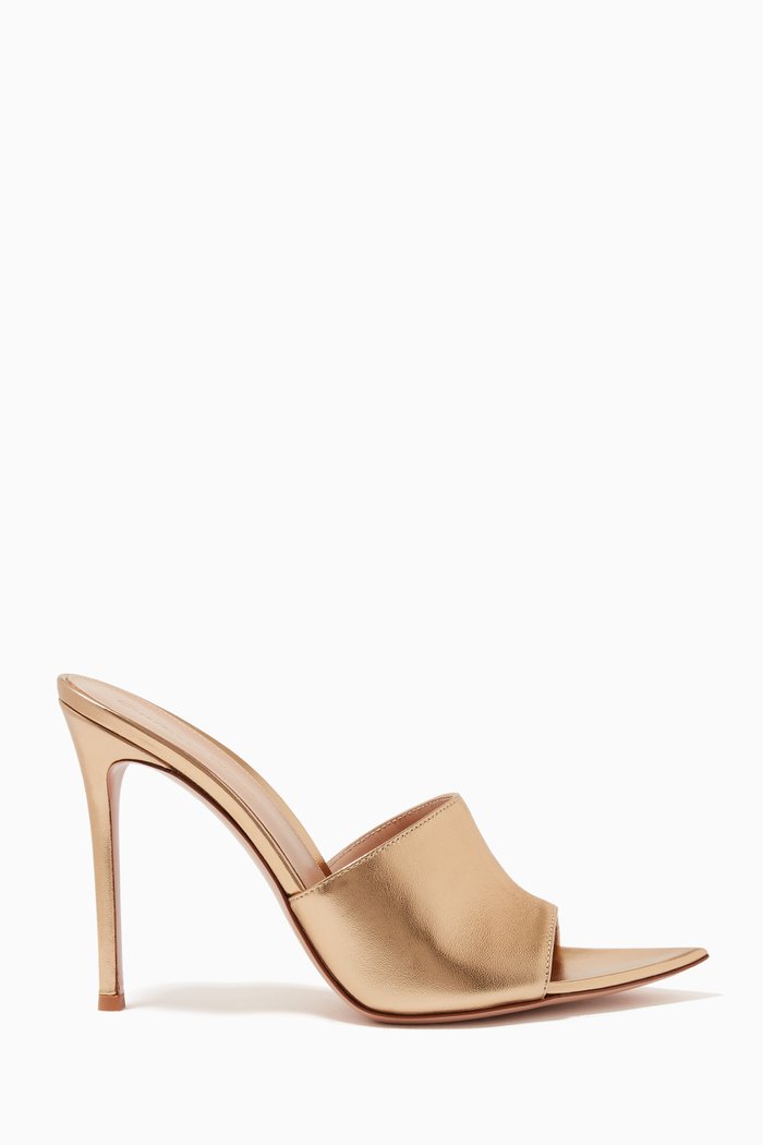 Alise 105 Mule Sandals in Metallic Nappa, Gold