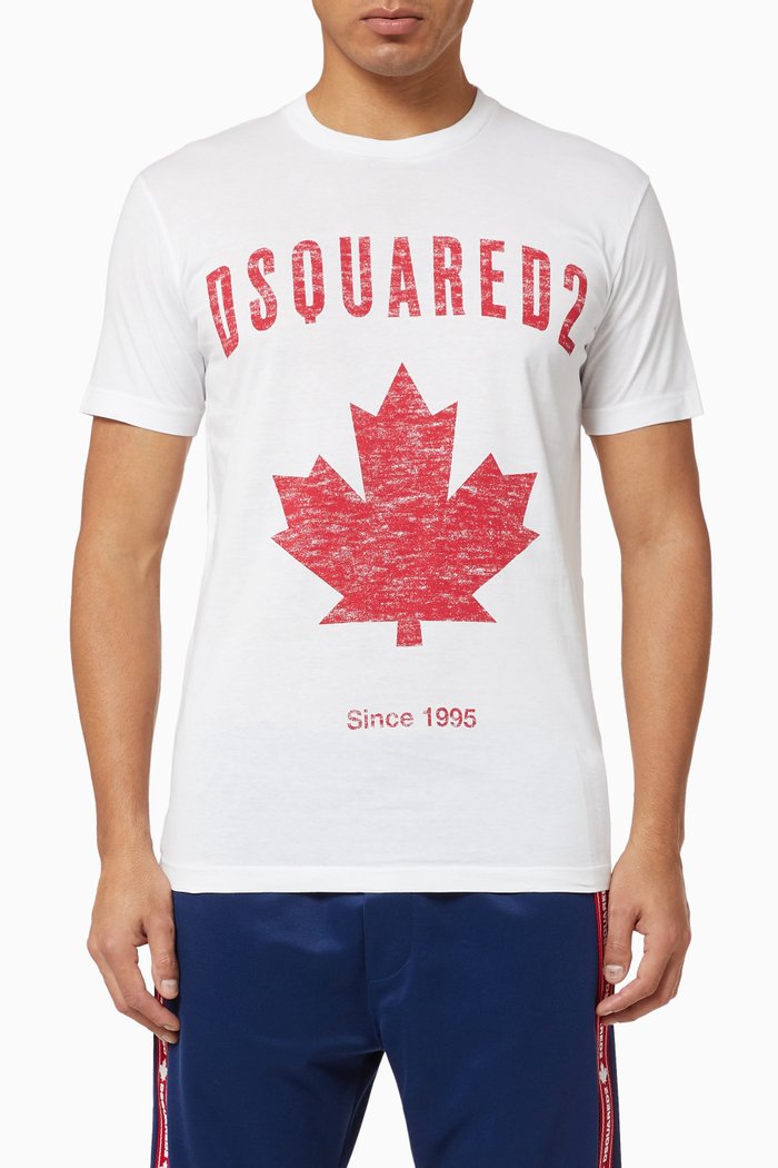 

DSQ2 Leaf Cotton T-Shirt, White
