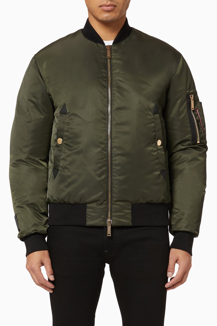 

Icon Nylon Down Bomber Jacket, Green