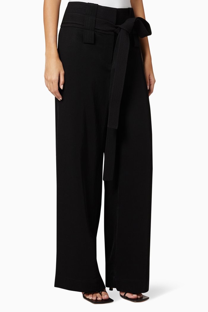 

High Waist Tailored Trousers, Black