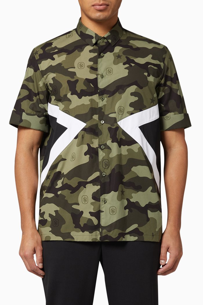 

Modernist Camouflage Print T-Shirt, Green