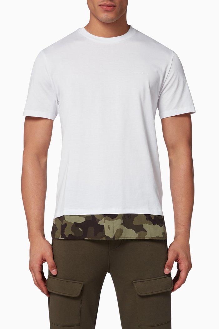 Travel Logo Camo Panel Jersey T-Shirt, White