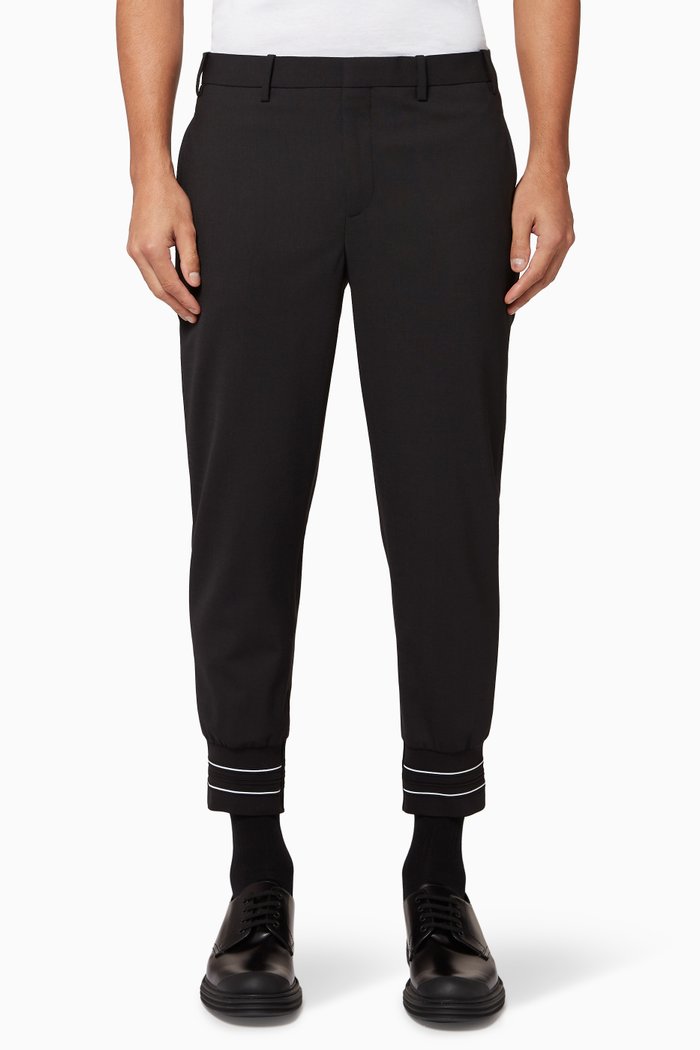 

Travel Cotton Slim-Fit Trousers, Black