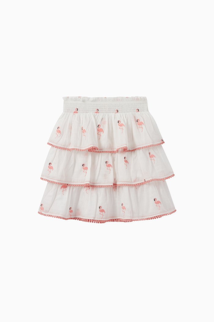

Bells Flamingo Skirt, White