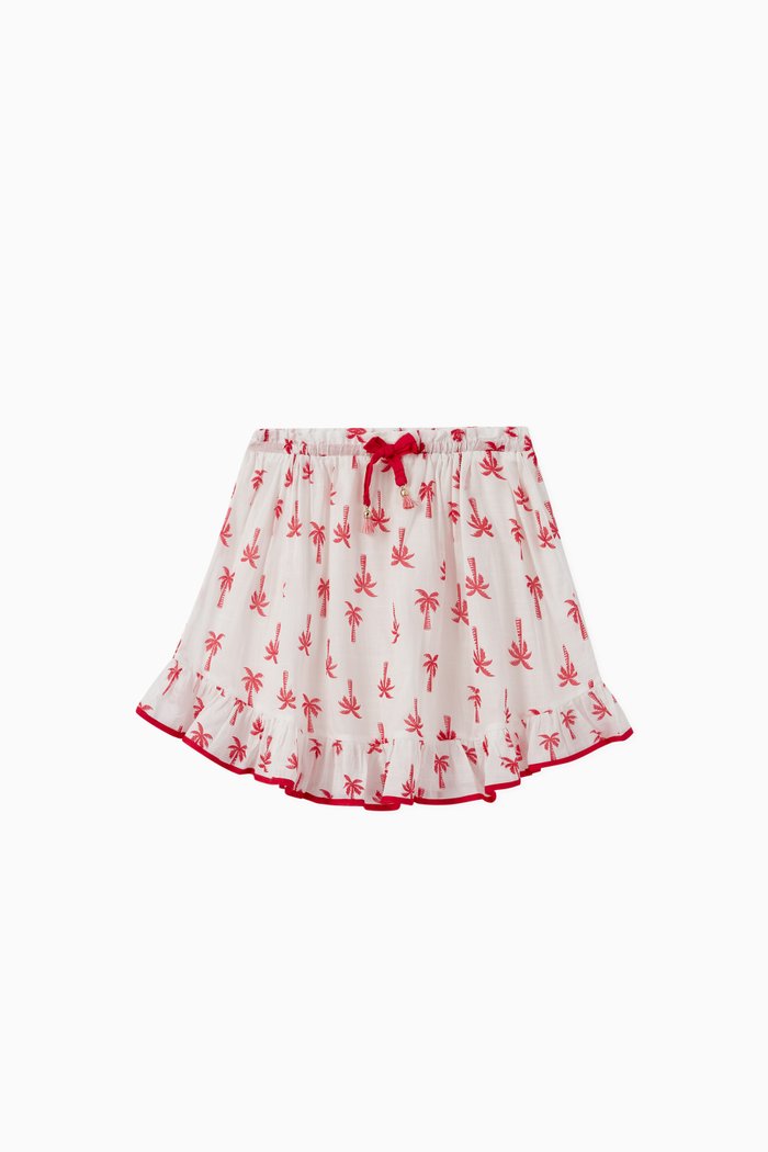 

Juliette Palm Flounce Skirt, White