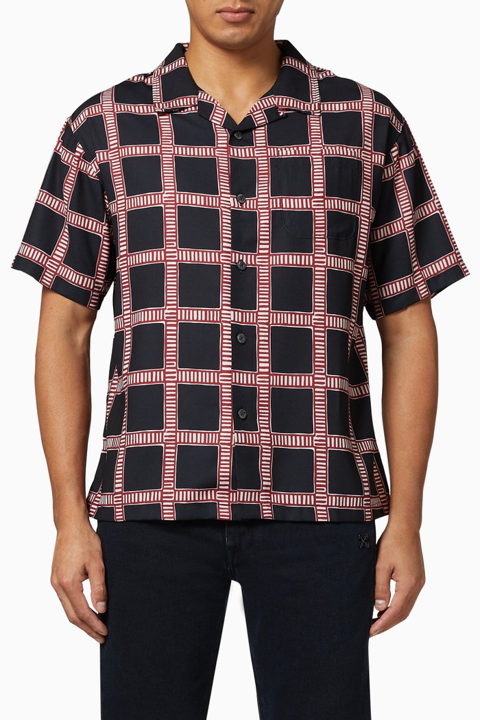 

Hand Drawn Plaid Shirt, Black