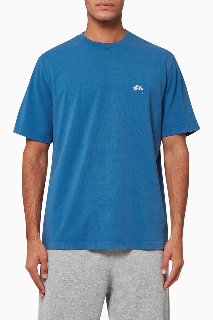 Stock Logo Cotton T-Shirt, Blue
