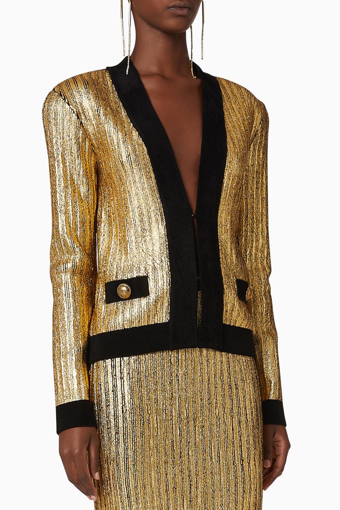 

Coated Velvet Jacket, Gold