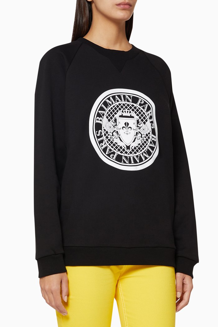 

Flocked Medallion Sweatshirt, Black