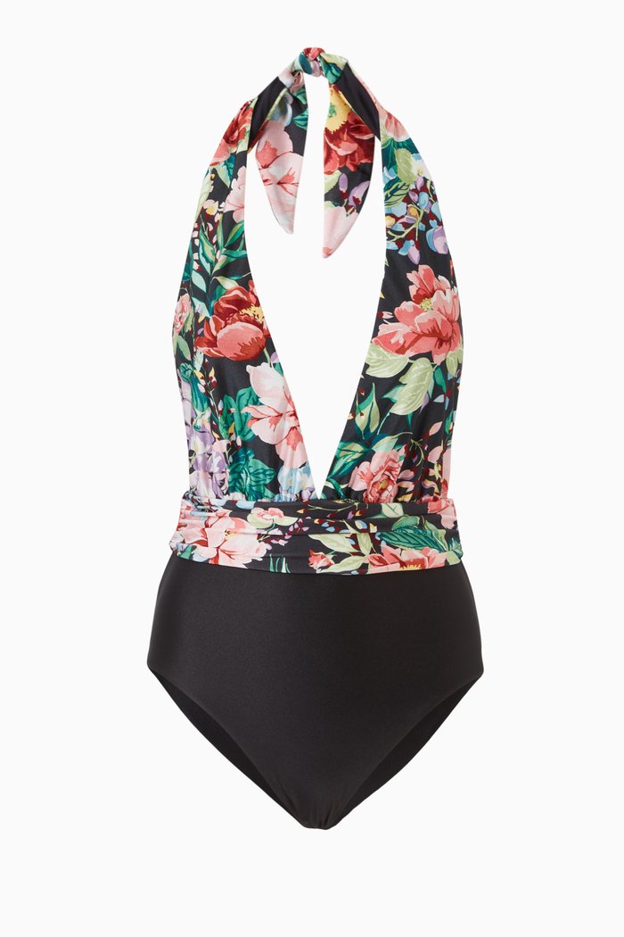 

Bellitude Plunge One-Piece Swimsuit, Black
