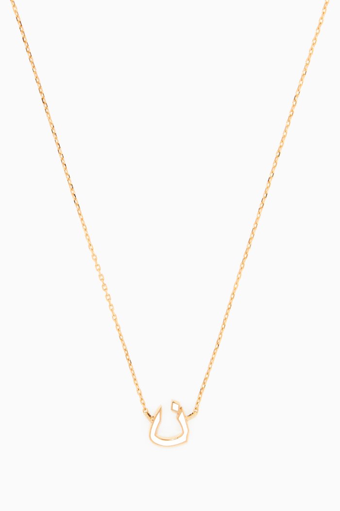 

Mina N Letter Enamel Necklace in 18kt Yellow Gold