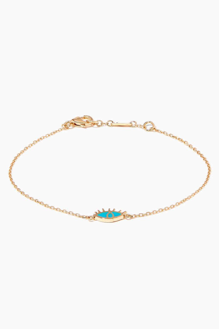 

Mina Ein/ Eye Enamel Bracelet in 18kt Yellow Gold