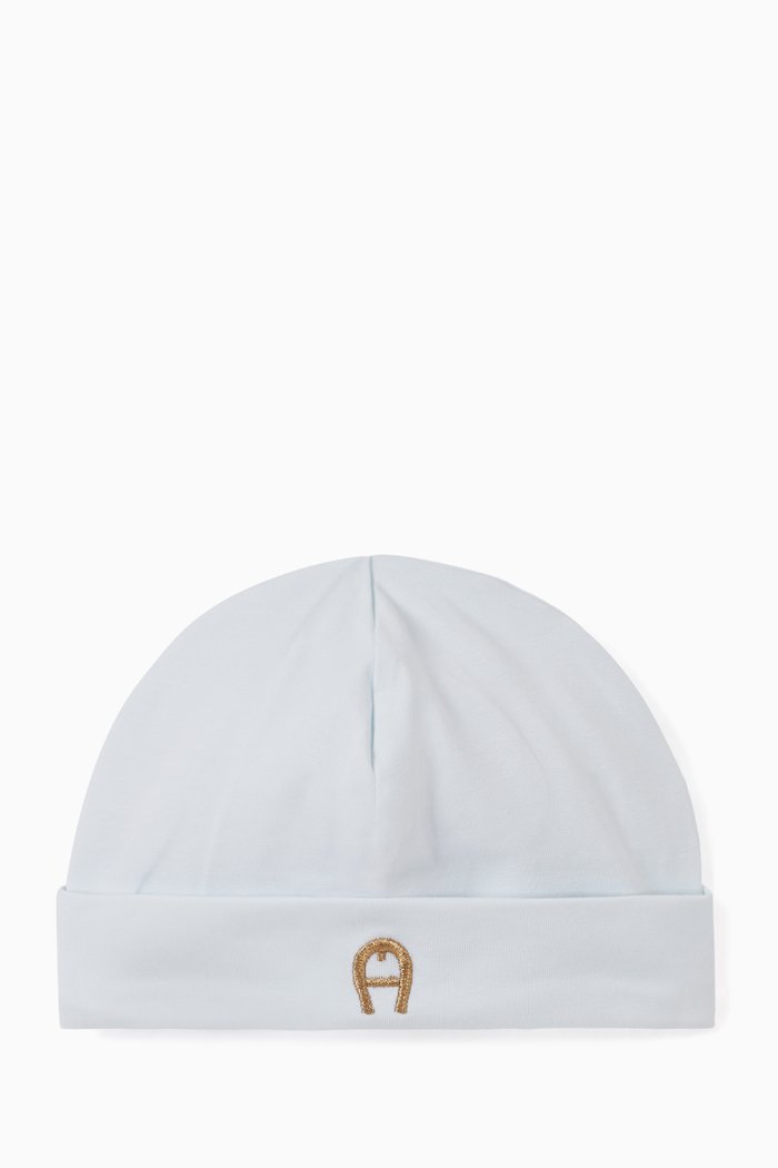 

Logo Embroidered Cotton Hat, Blue