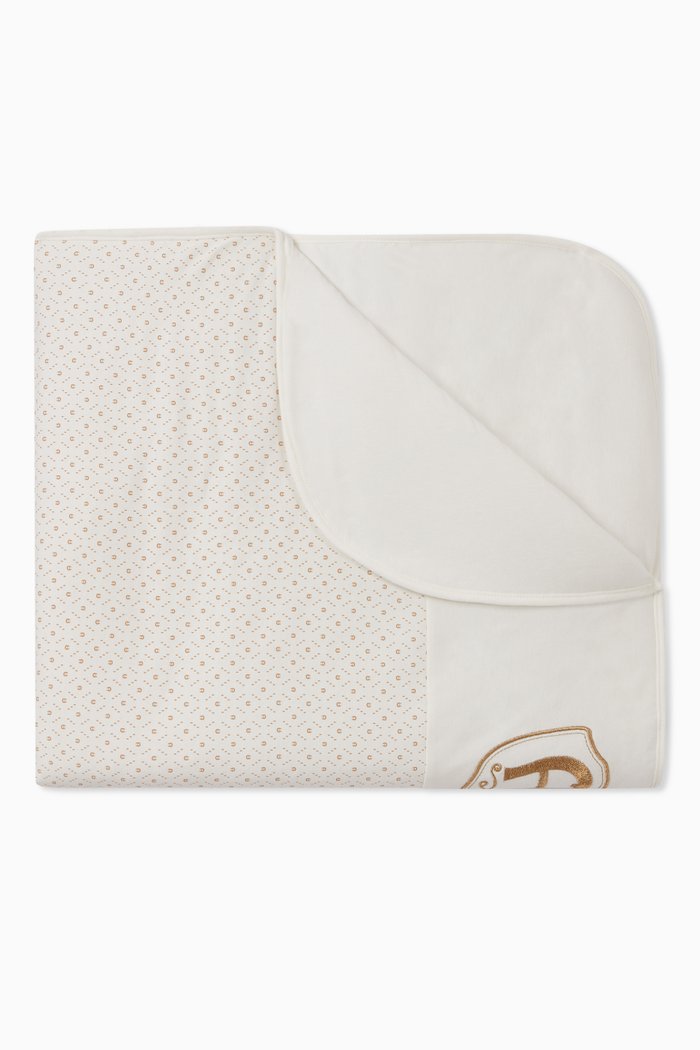 Logo Embroidered Padded Blanket, Neutral