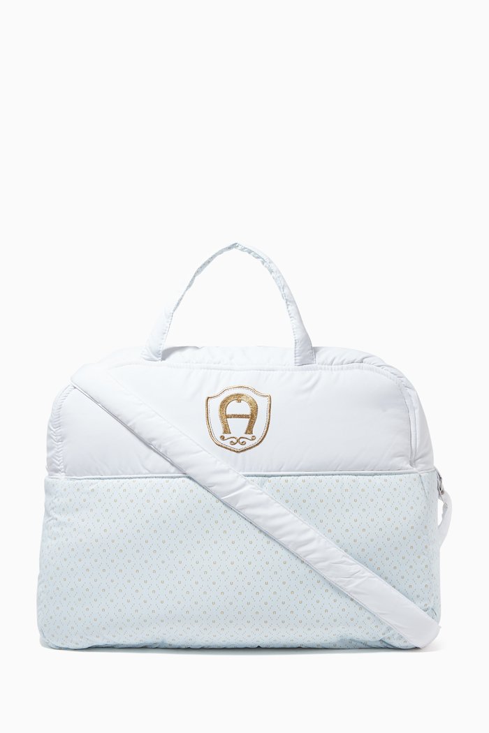 

Logo Print Diaper Bag, Blue