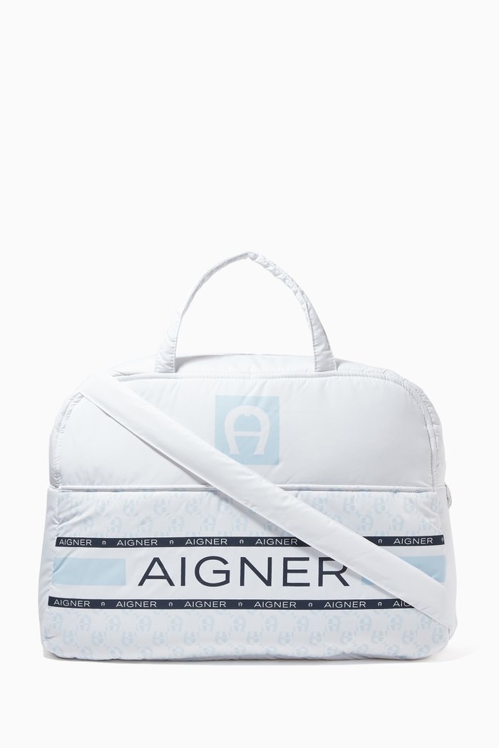 

Logo Print Diaper Bag, Blue