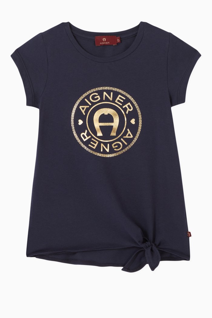 

Logo Jersey Knotted T-Shirt, Blue