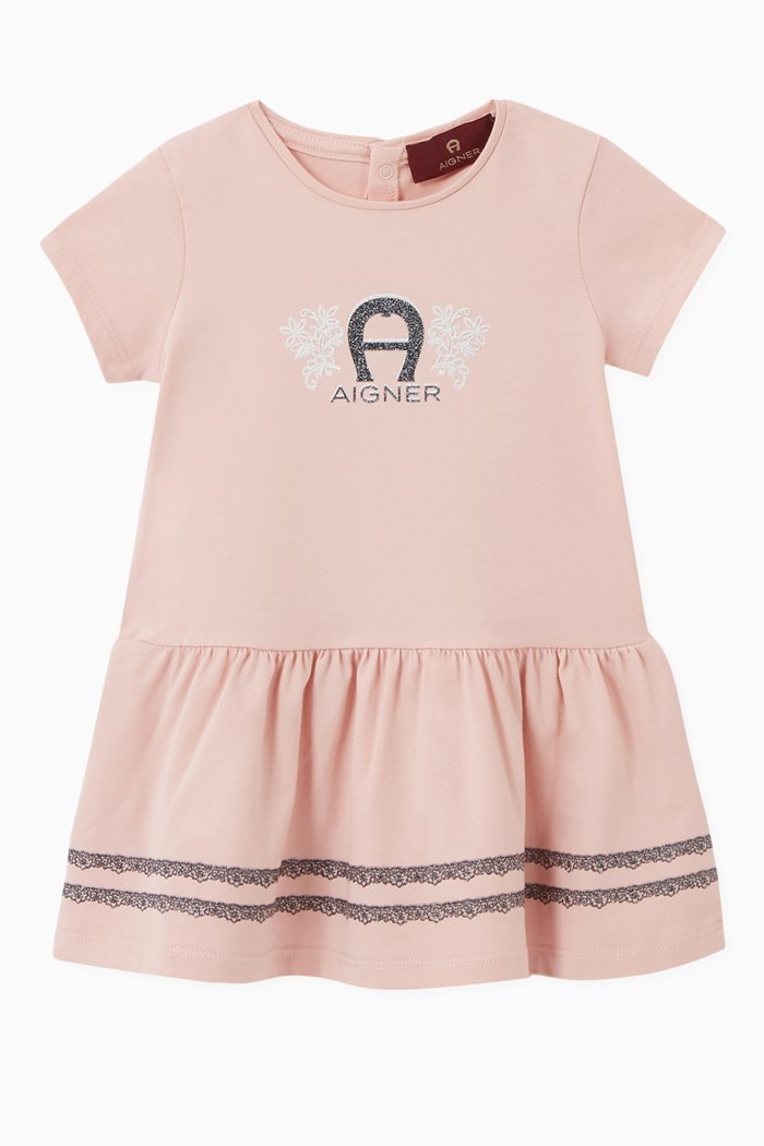 

Logo Print Jersey Dress, Pink