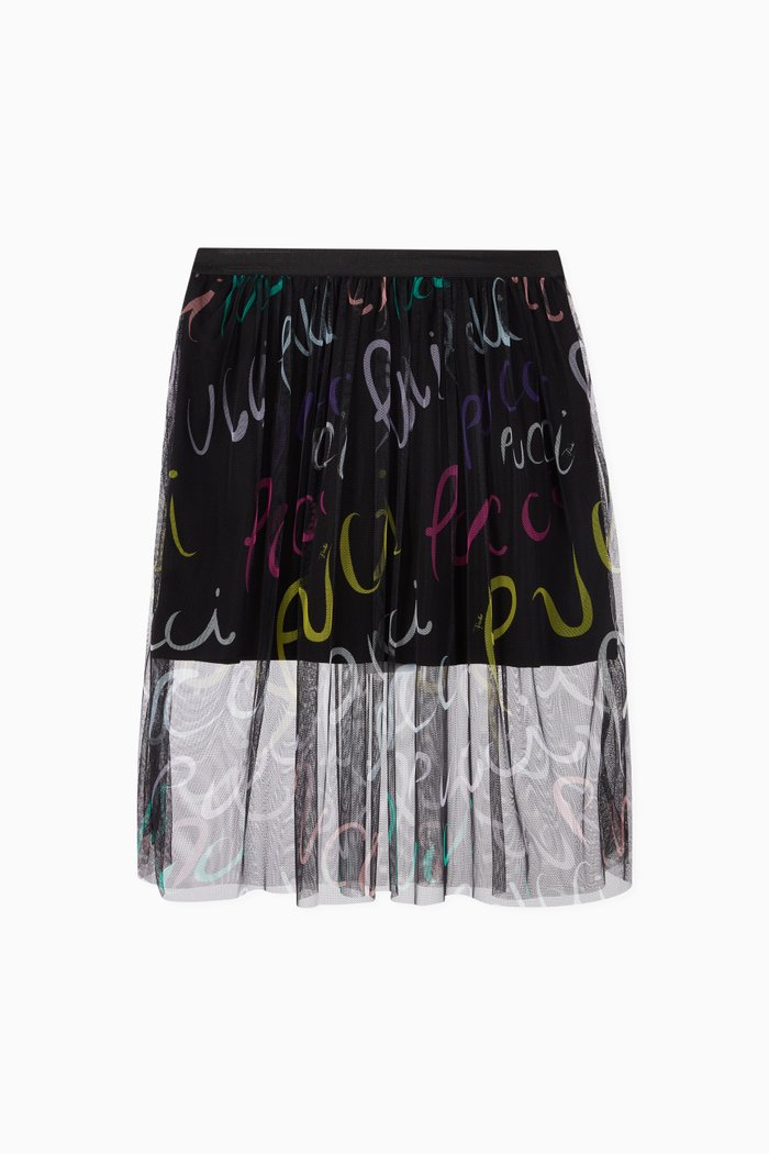 

Pucci Pucci Print Mesh Skirt, Black