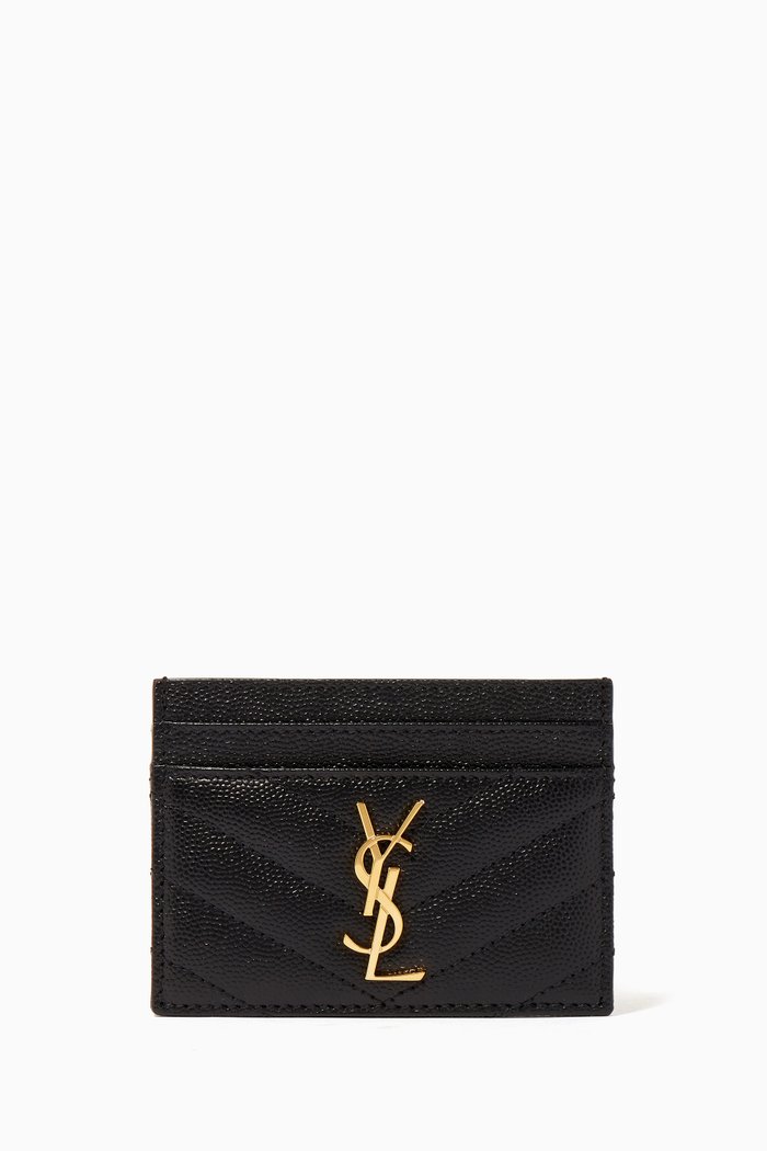 

Cassandre Card Case in Matelassé Leather, Black
