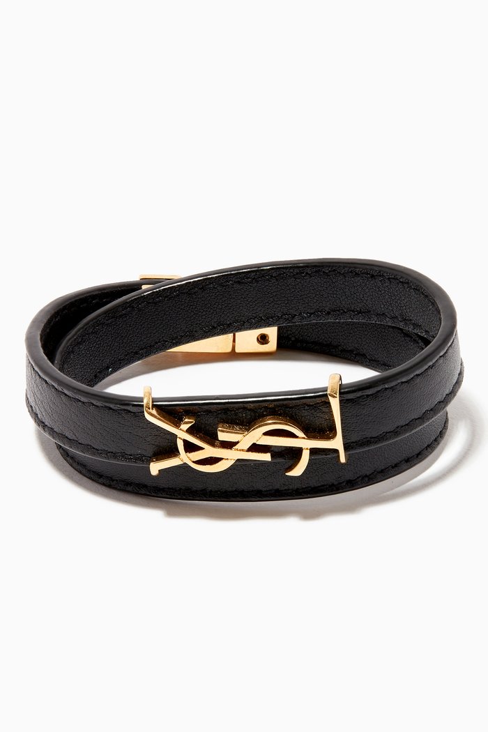 

Opyum Double Bracelet in Smooth Leather, Black