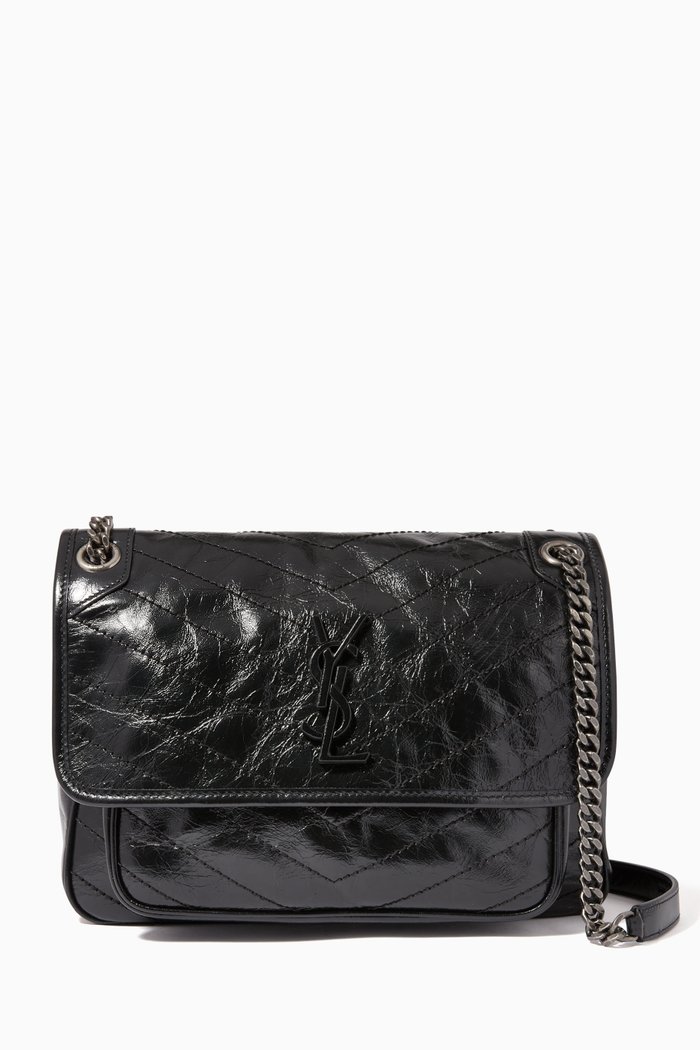 

Medium Niki Bag in Crinkled Vintage Leather, Black