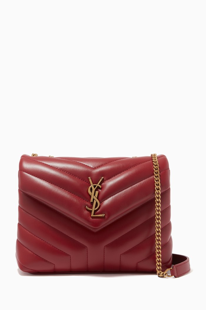 

Small Loulou Bag in "Y" Matelassé Leather, Red