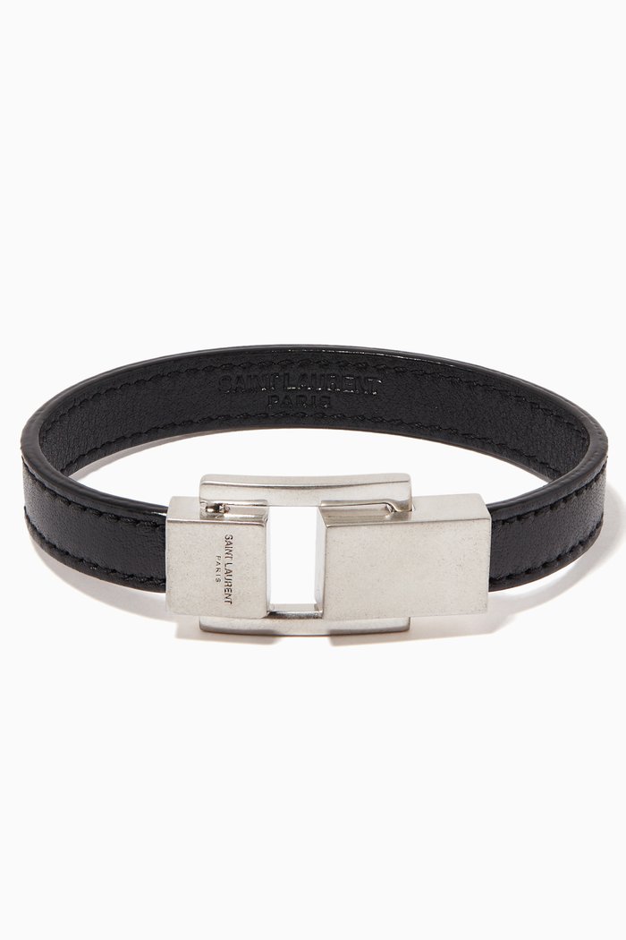 

Carré Bracelet in Smooth Leather, Black