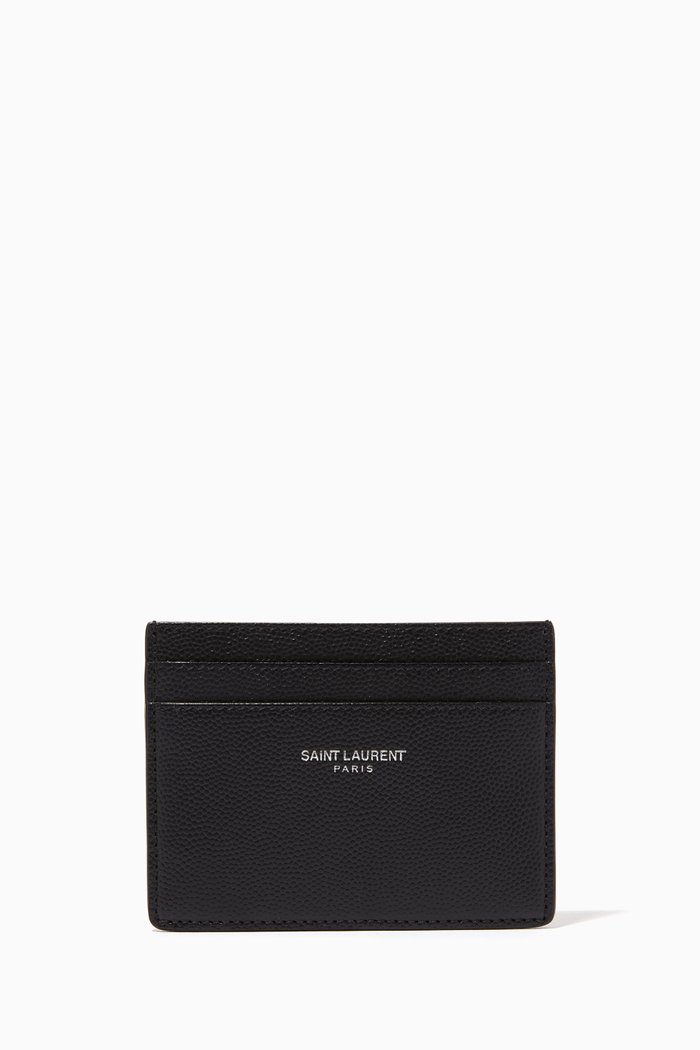 

Card Case in Grain de Poudre Embossed Leather, Black