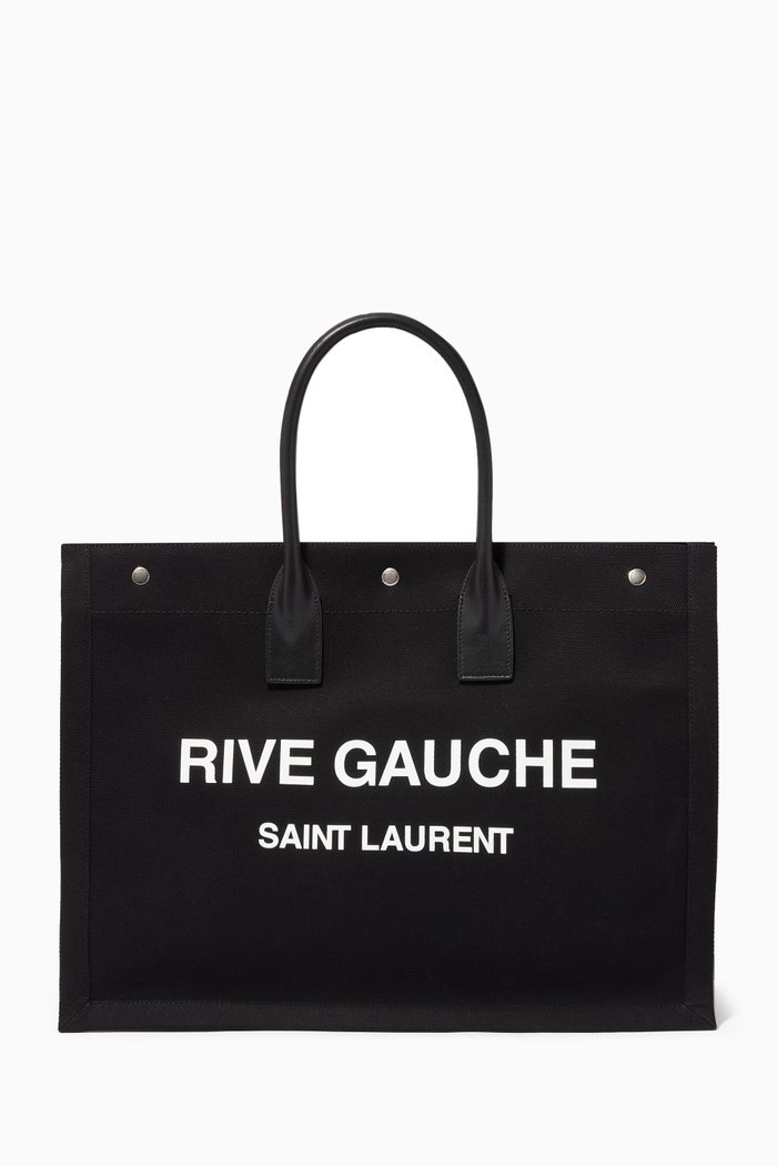 

Rive Gauche Tote Bag in Bias Canvas, Black