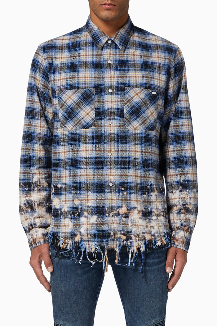 

Bleached Flannel Shirt, Blue