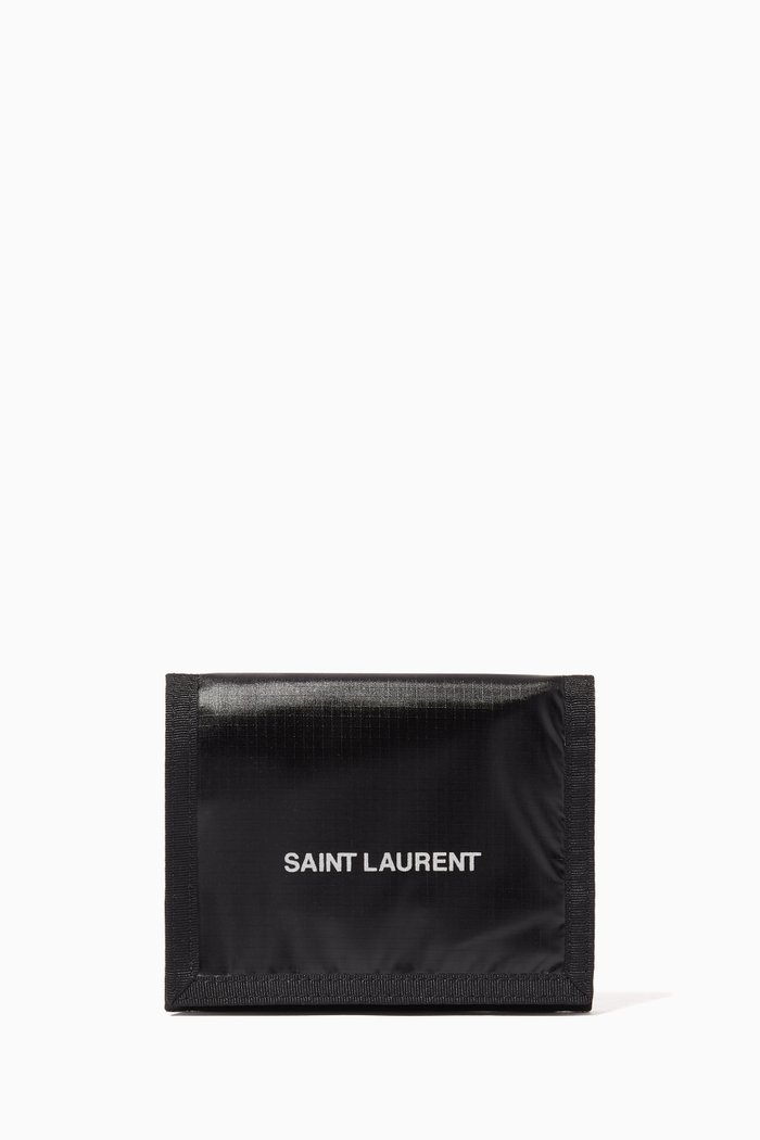 Nuxx SAINT LAURENT Print Compact Wallet in Nylon, Black