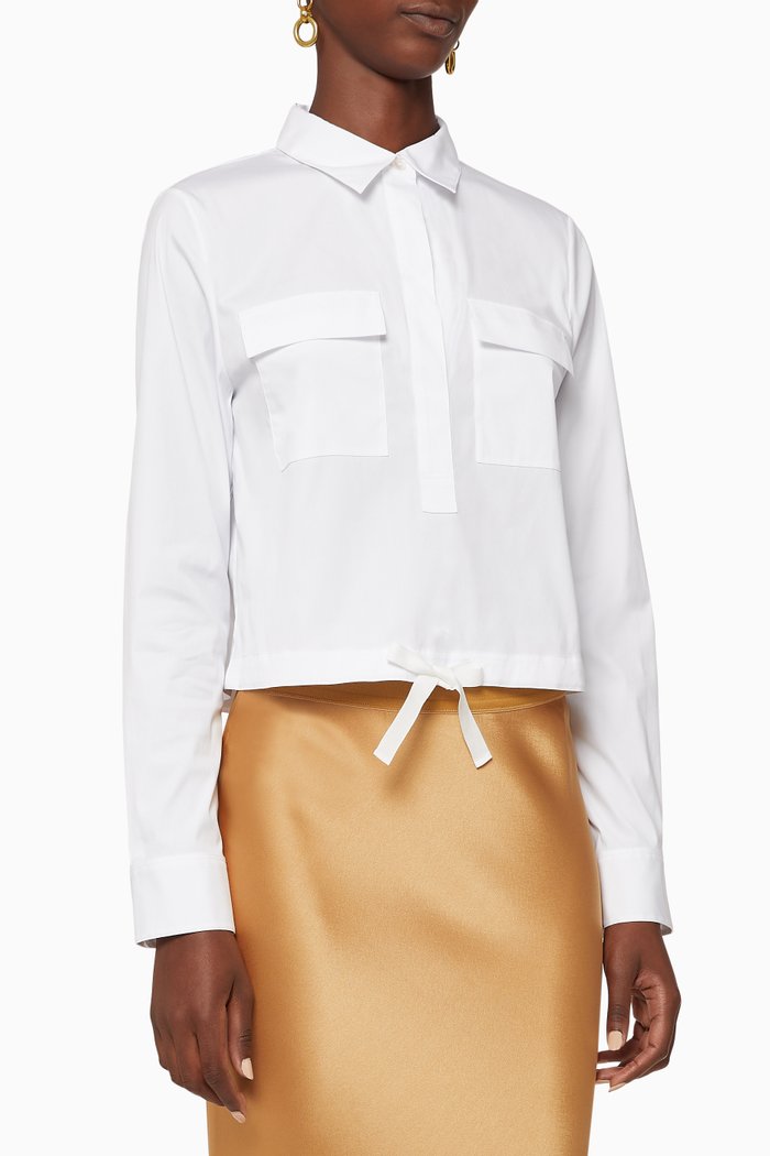 

Utility Popover Cotton Shirt, White