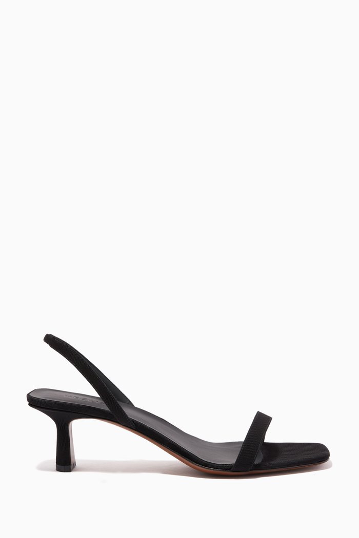 Tulip 80 Slingback Sandals in Grosgrain, Black