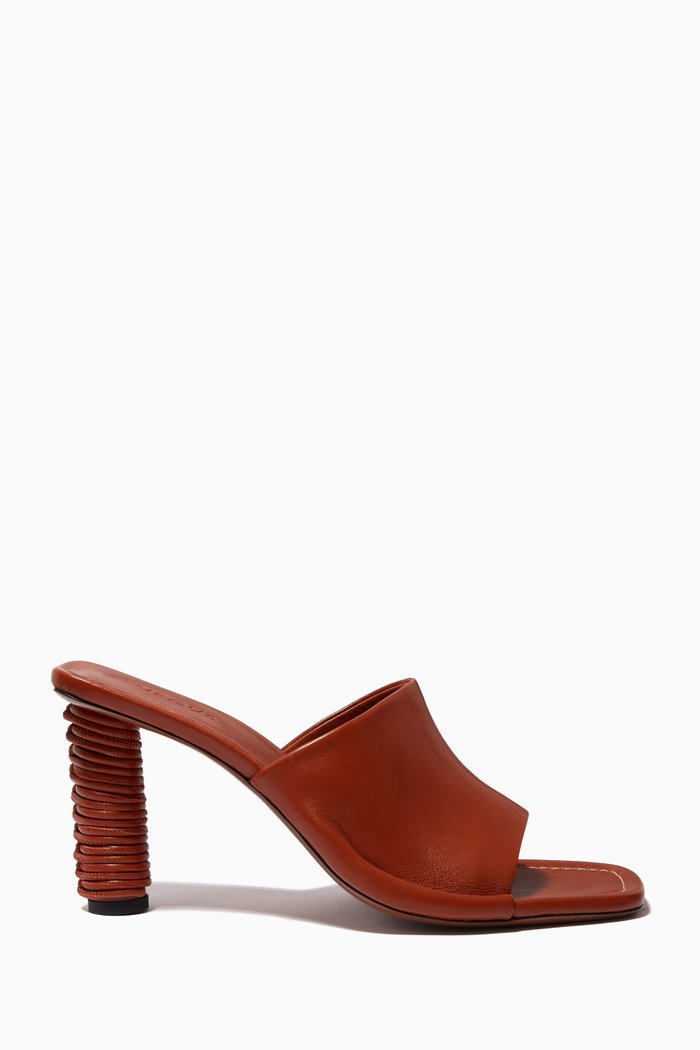 Ginan 80 Mules in Leather, Brown
