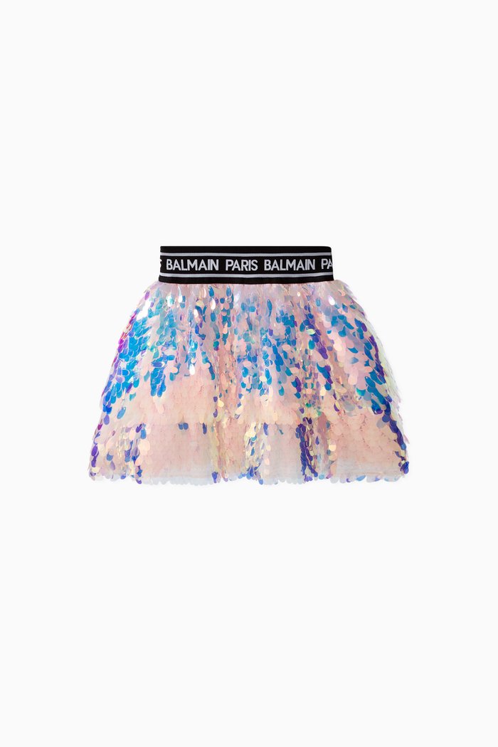 

Logo Sequined Skirt, Pink