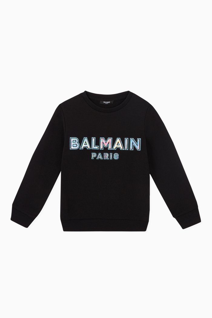 Logo Cotton Sweatshirt, Black