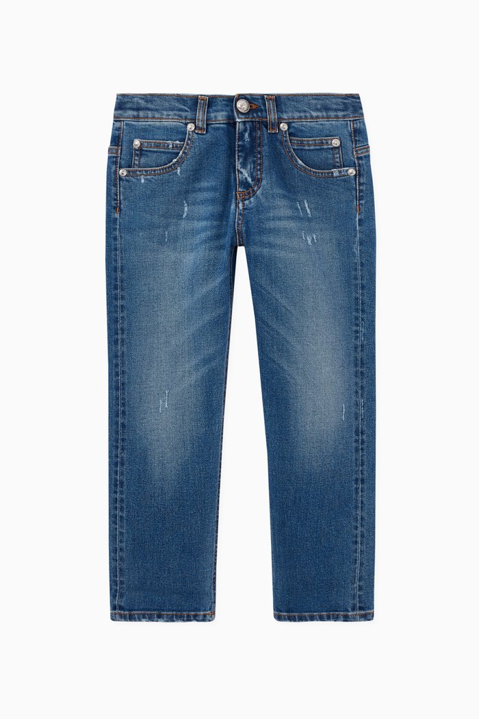 

Distressed Denim Jeans, Blue